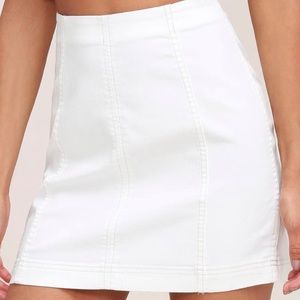 Free People White Mini Skirt